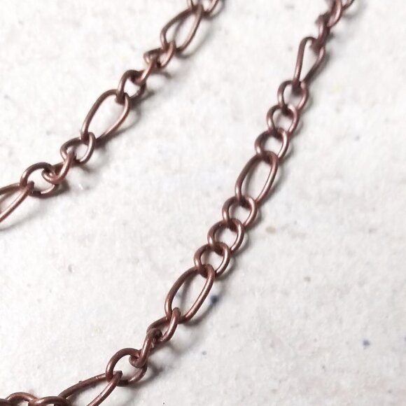 Drop "Y" Necklace - Semi-Precious Stones + Copper ~ Intricate Ornate Feminine - Picture 6 of 8